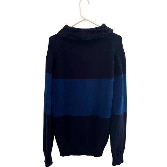 J. Crew Knit Cardigan Sweater Mens Size Large Navy Blue Knit Shawl Collar Button - Picture 10 of 10